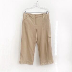St. John Sport pants tan cropped straight leg utility cargo